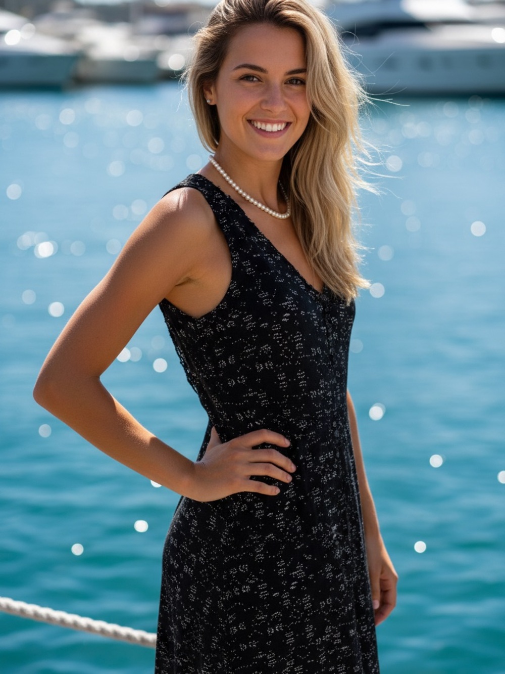 Rip Curl Black Printed Crochet Back Dress | Size Small